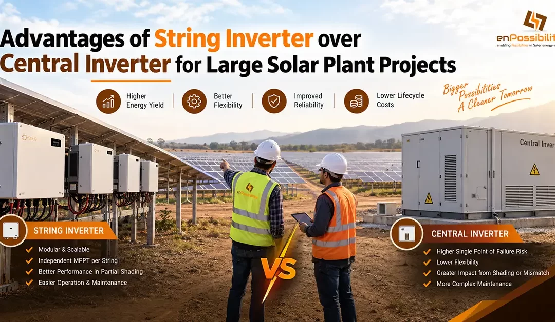 Advantage of String Inverter over Central Inverter for Large Solar Plant Projects